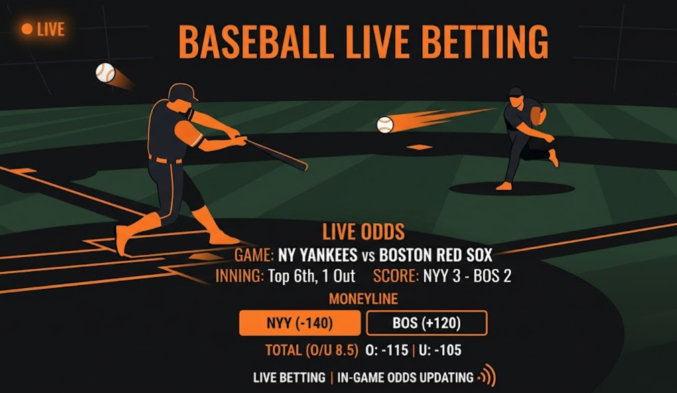 Baseball live betting lines master in-game markets 
